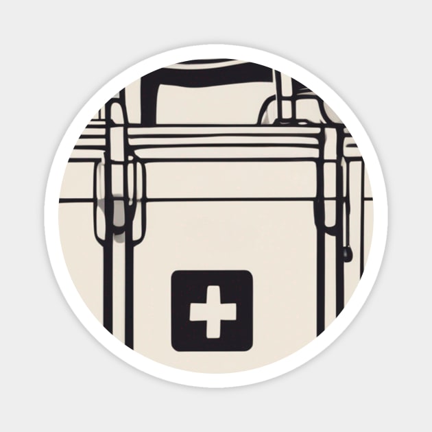 First Aid Kit Retro Illustration No. 786 Magnet by cornelliusy